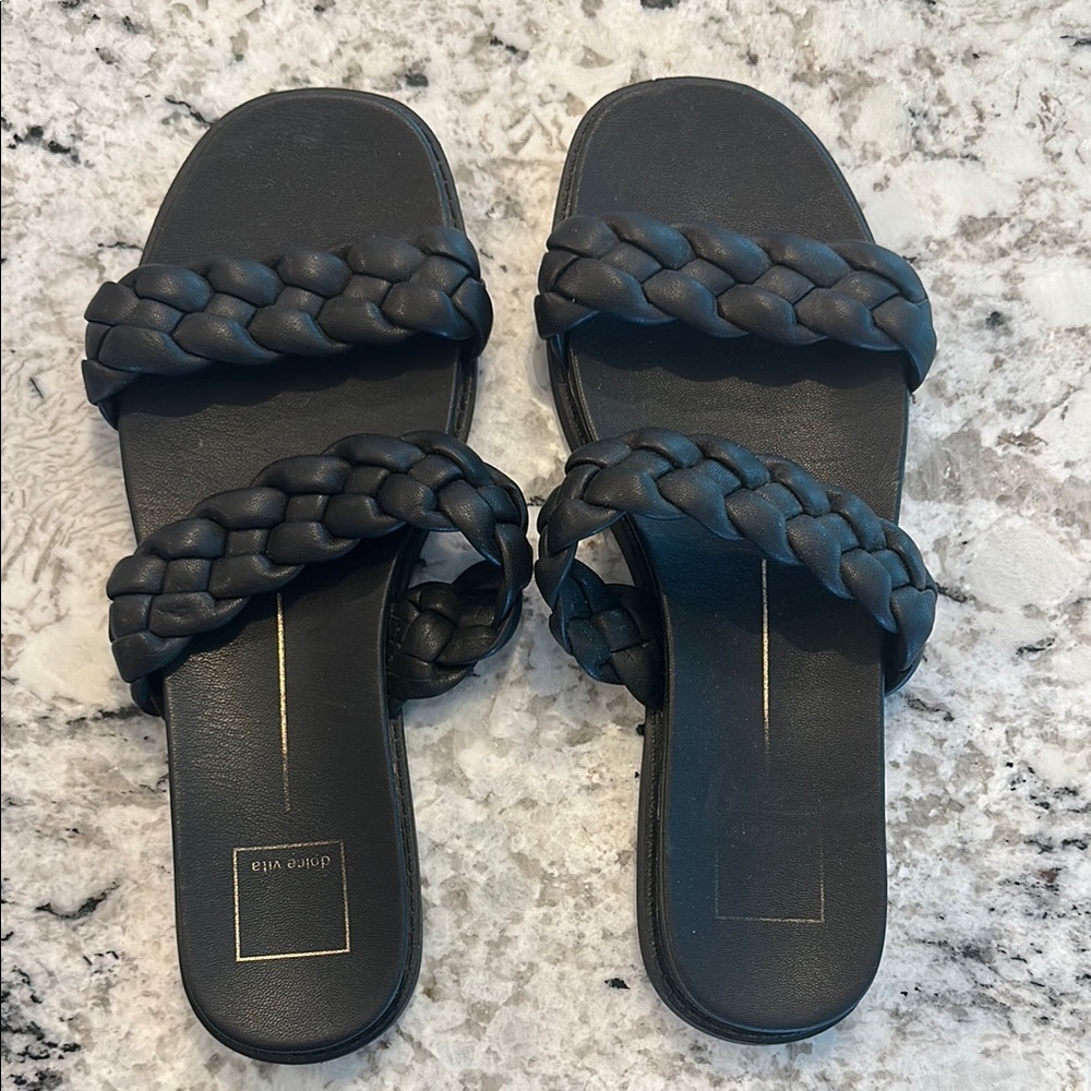Chic Black Braided Sandals
